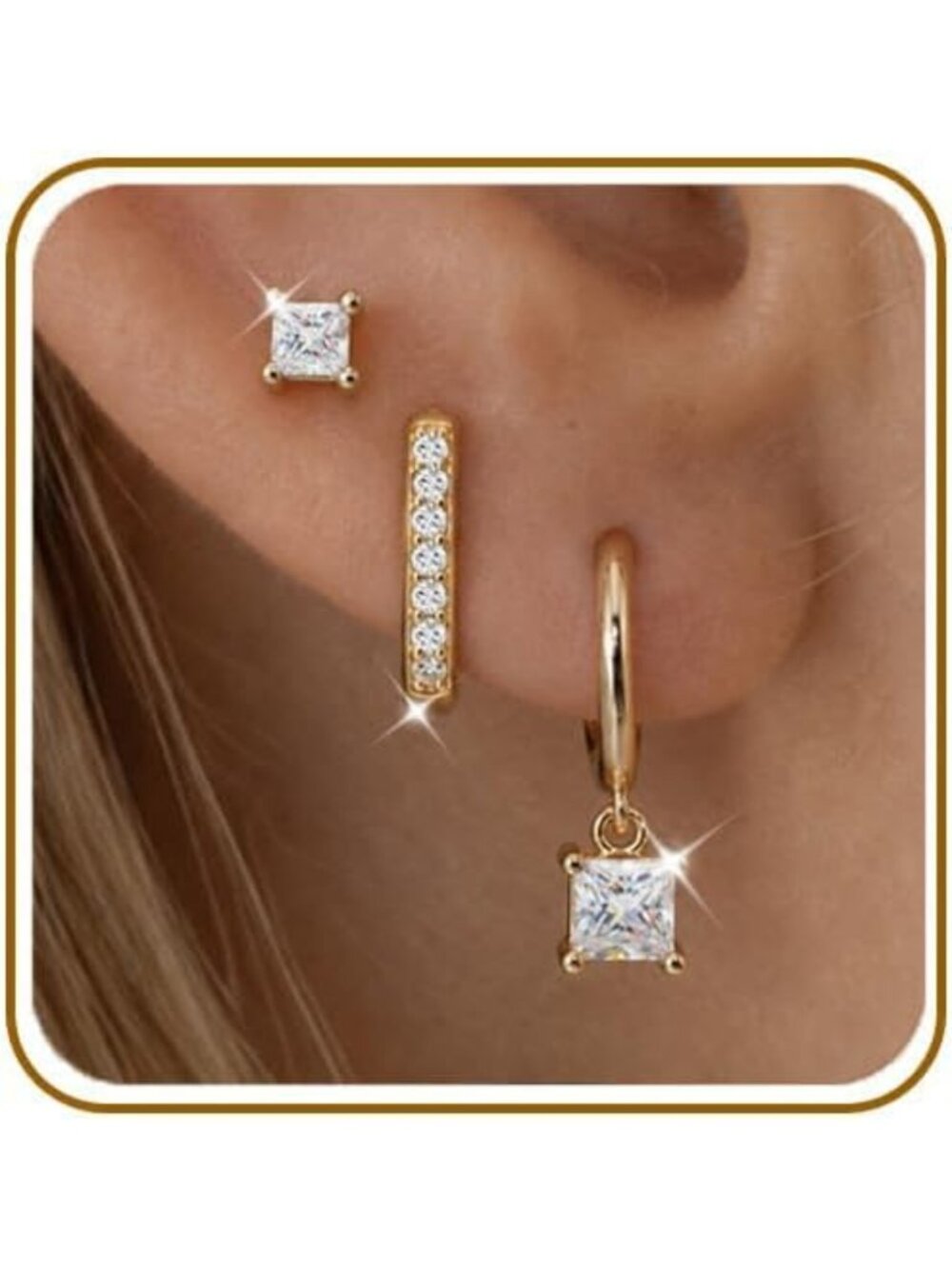 Trendy 925 Sterling Silver Hoop Earrings Set for Women - Stylish & Elegant